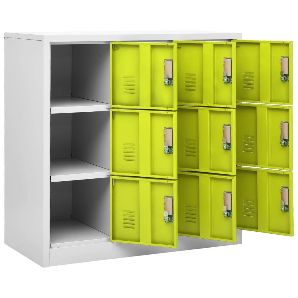 Locker Cabinets 5 pcs Light Grey and Green 90x45x92.5 cm Steel