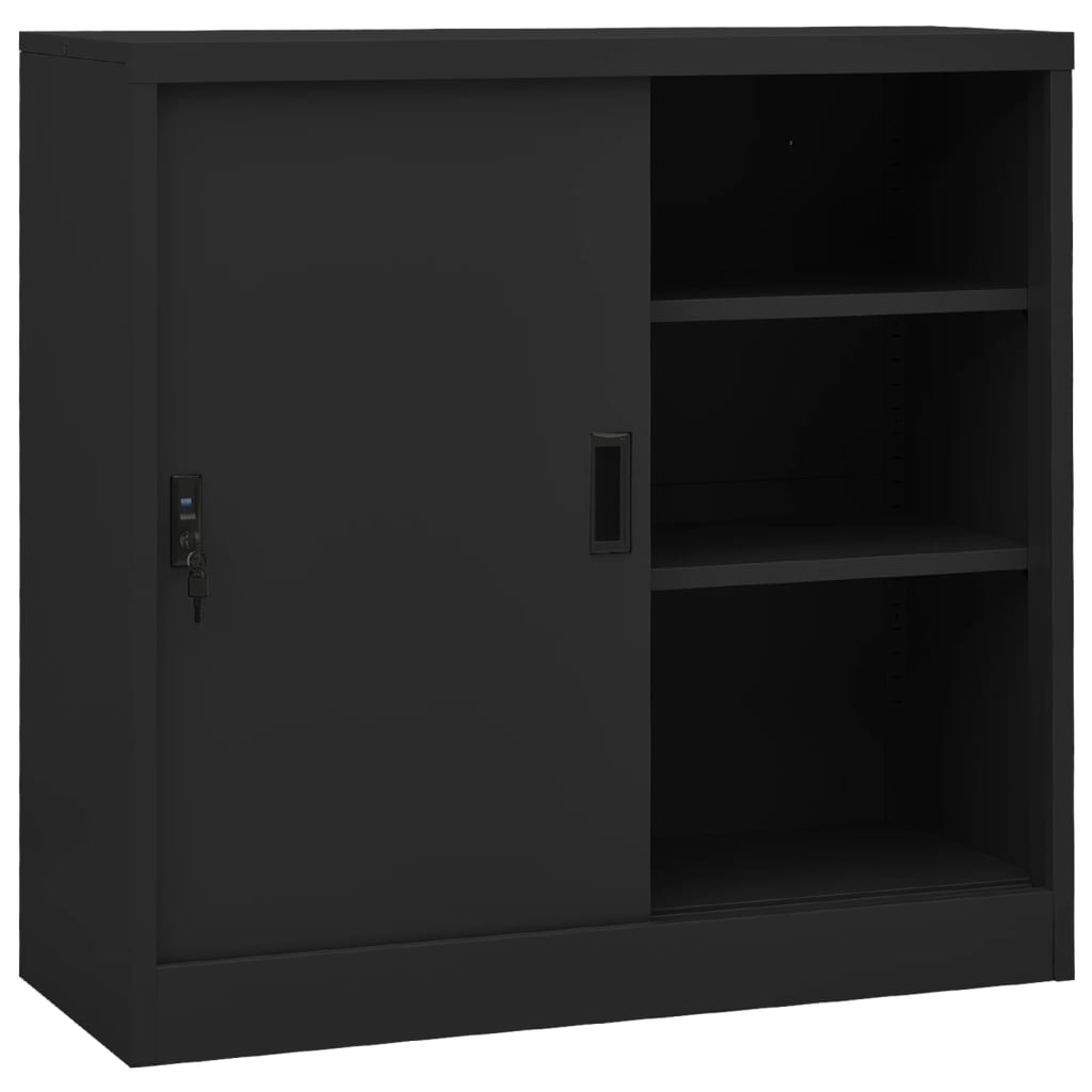 Sliding Door Cabinet with Planter Box Anthracite Steel