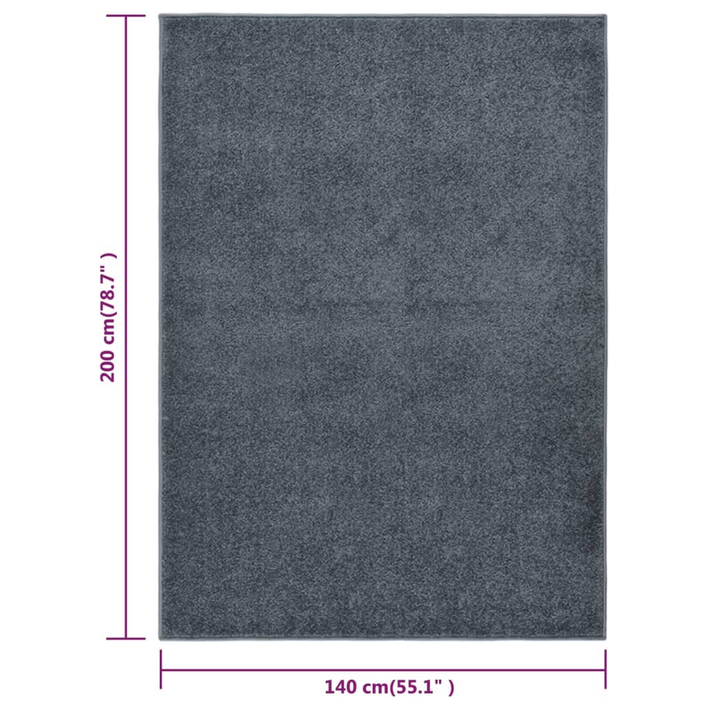 Rug Short Pile 140x200 cm Anthracite