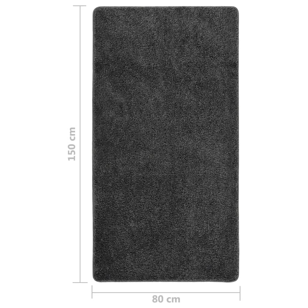 Shaggy Rug Dark Grey 80x150 cm Anti Slip