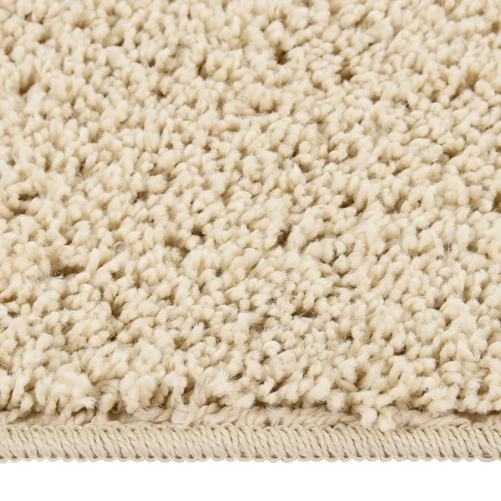 Shaggy Rug Cream 80x150 cm Anti Slip