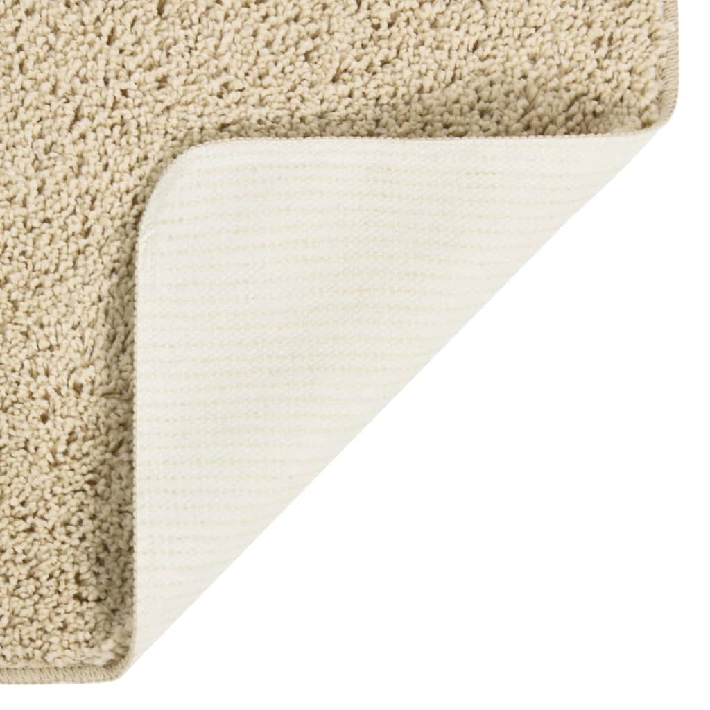 Shaggy Rug Cream 80x150 cm Anti Slip