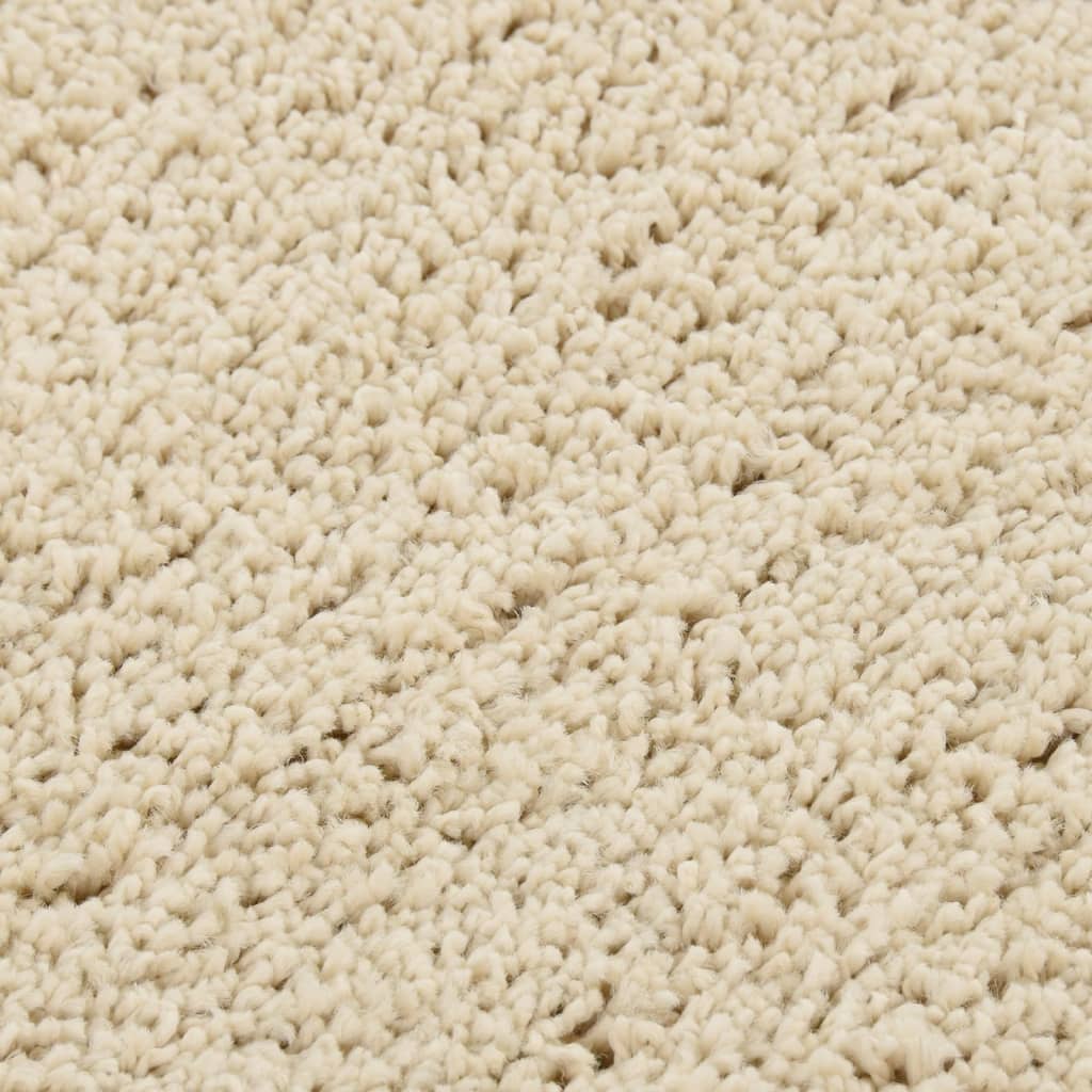 Shaggy Rug Cream 80x150 cm Anti Slip