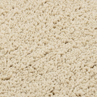 Shaggy Rug Cream 80x150 cm Anti Slip