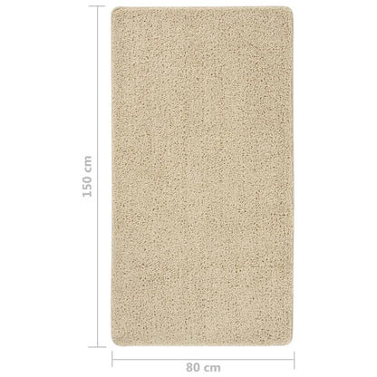 Shaggy Rug Cream 80x150 cm Anti Slip