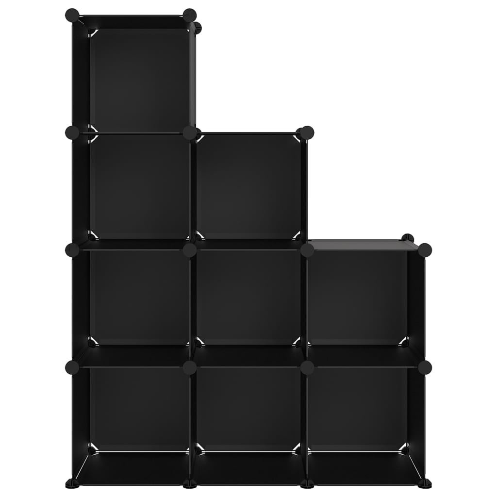 Storage Cube Organiser with 9 Cubes Black PP