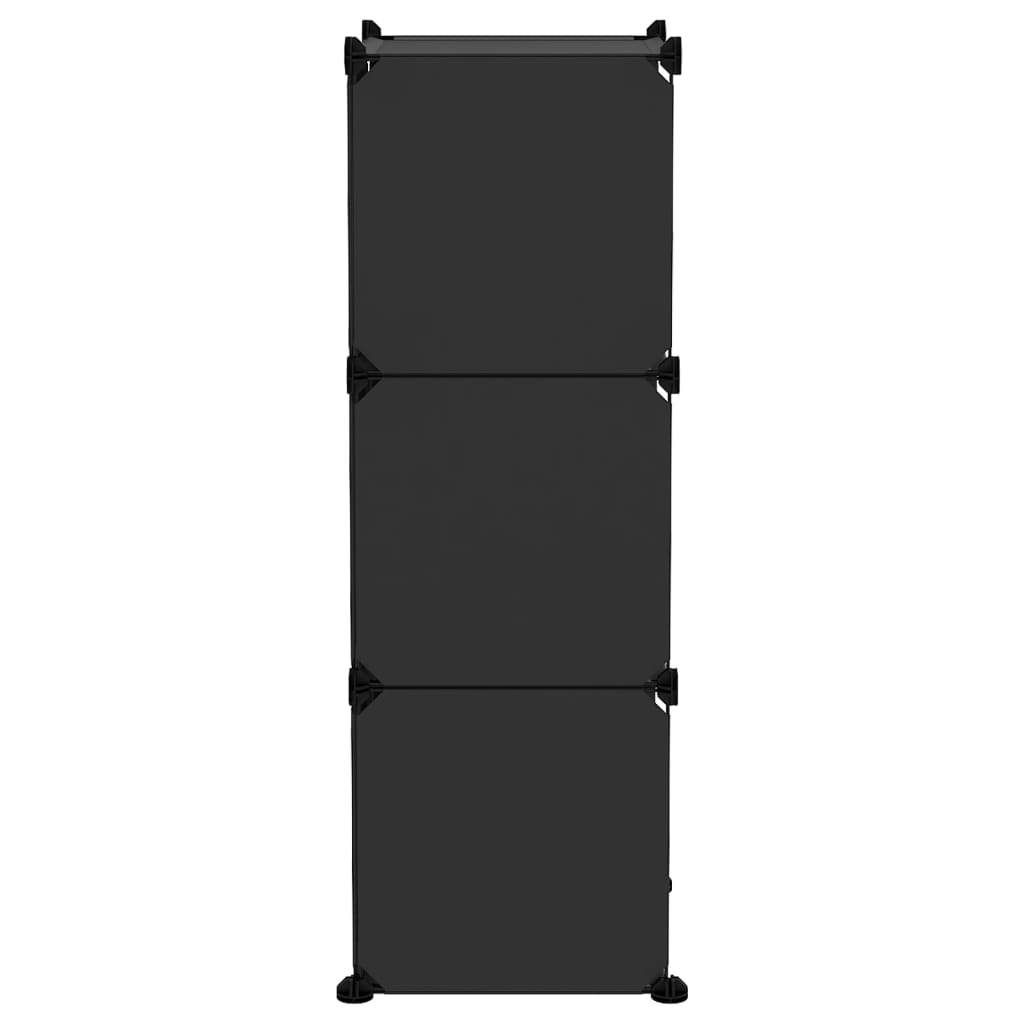 Storage Cube Organiser with 6 Cubes Black PP