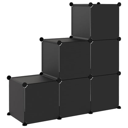 Storage Cube Organiser with 6 Cubes Black PP