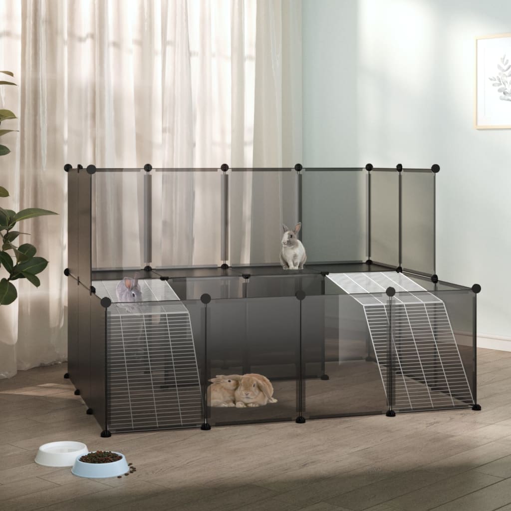 Small Animal Cage Black 143x107x93 cm PP and Steel