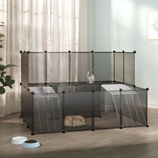 Small Animal Cage Black 143x107x93 cm PP and Steel