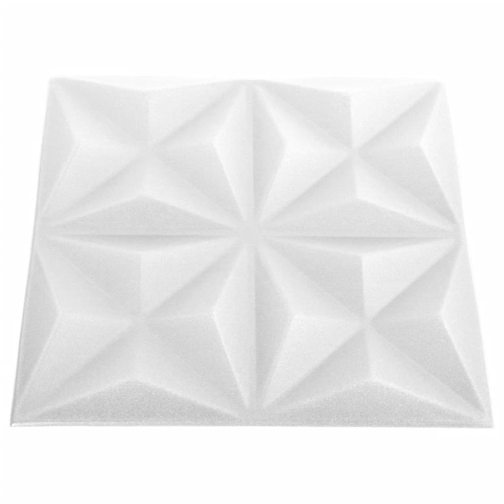 3D Wall Panels 24 pcs 50x50 cm Origami White 6 m²