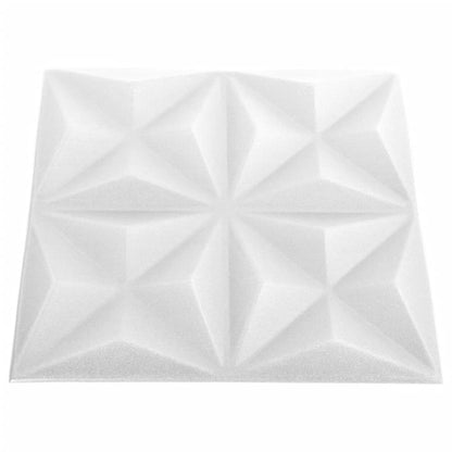 3D Wall Panels 24 pcs 50x50 cm Origami White 6 m²