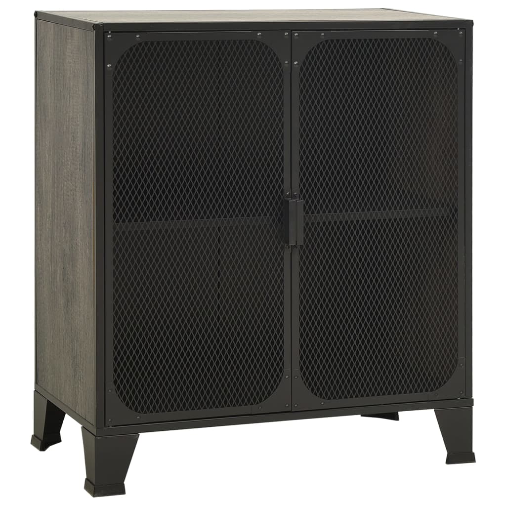 Storage Cabinets 2 pcs Grey 72x36x82 cm Metal and MDF