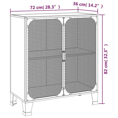 Storage Cabinets 2 pcs Grey 72x36x82 cm Metal and MDF