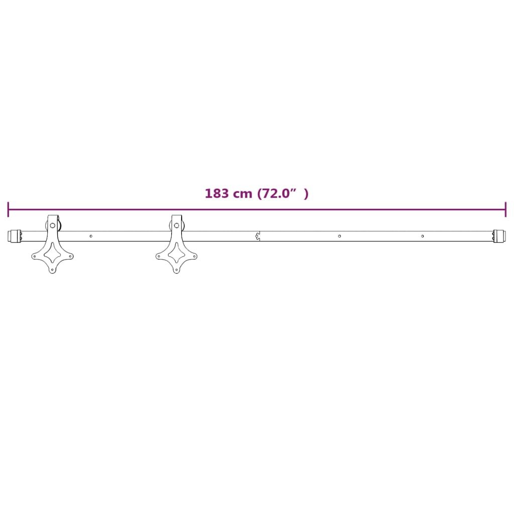 Sliding Door Hardware Kit 183 cm Steel White