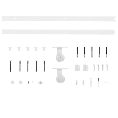 Sliding Door Hardware Kit 183 cm Steel White