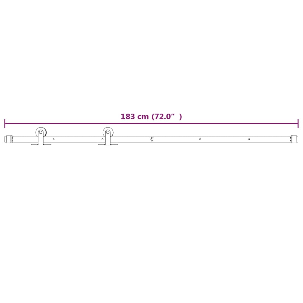 Sliding Door Hardware Kit 183 cm Steel White