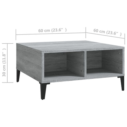 Coffee Table Grey Sonoma 60x60x30 cm Engineered Wood