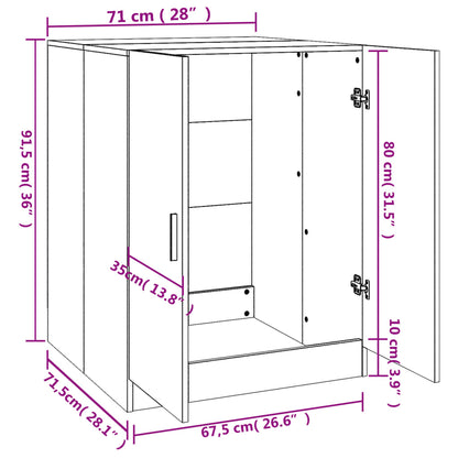 Washing Machine Cabinet Smoked Oak 71x71.5x91.5cm