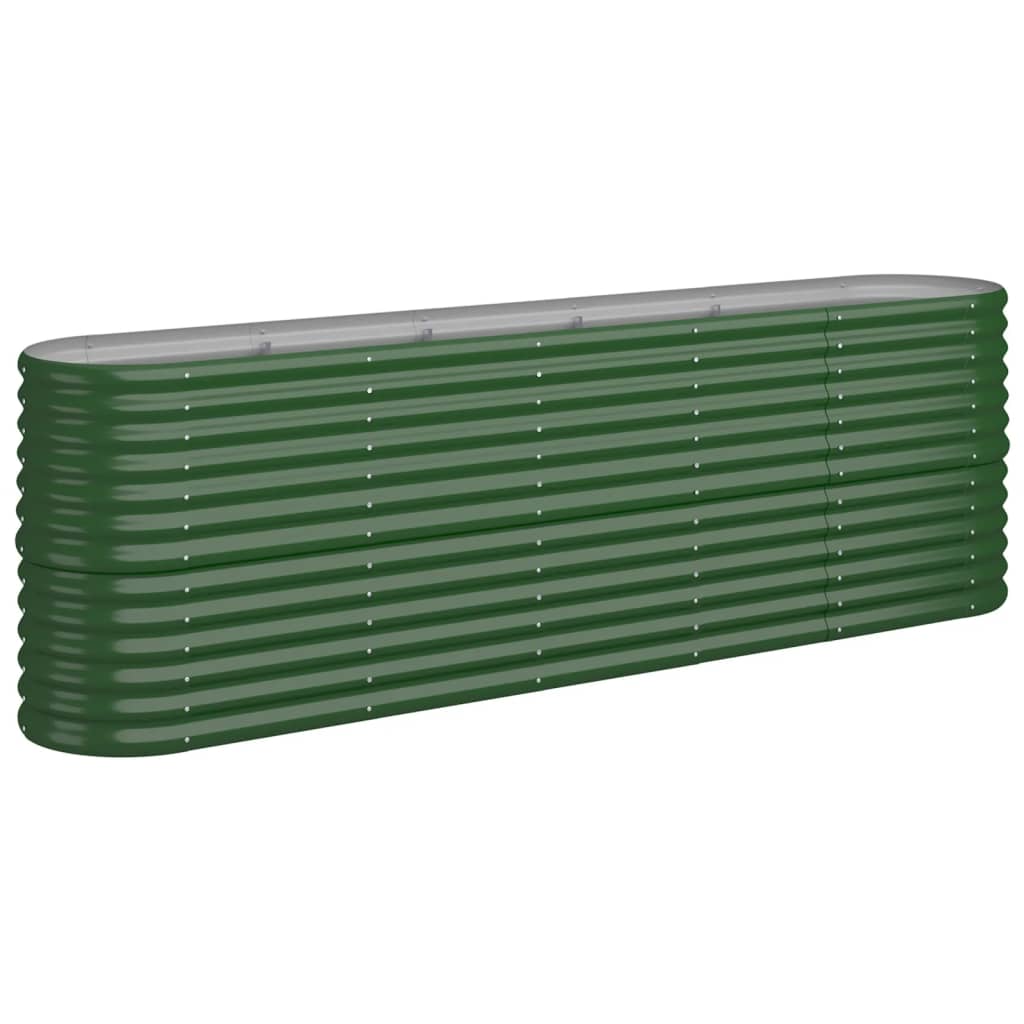 Garden Raised Bed Powder-coated Steel 224x40x68 cm Green