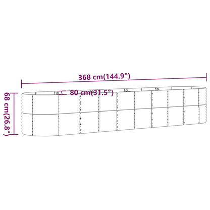 Garden Raised Bed Powder-coated Steel 368x80x68 cm Anthracite