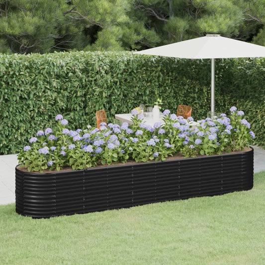 Garden Raised Bed Powder-coated Steel 368x80x68 cm Anthracite