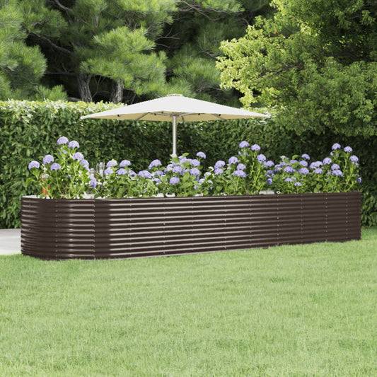 Garden Raised Bed Brown 447x140x68 cm Powder-coated Steel