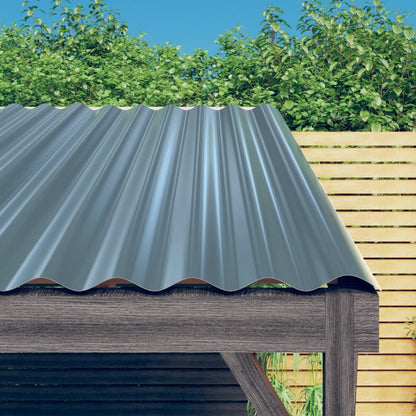 Roof Panels 36 pcs Powder-coated Steel Grey 60x36 cm