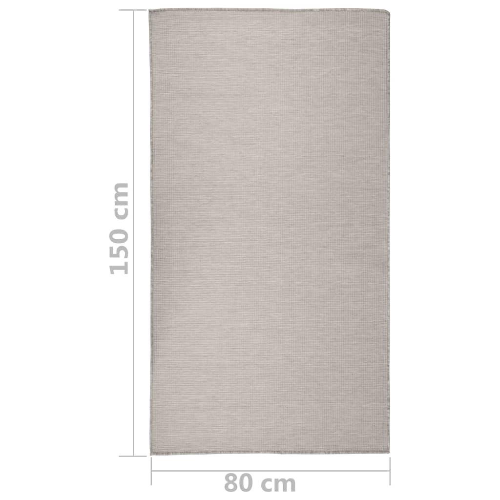 Outdoor Flatweave Rug 80x150 cm Taupe