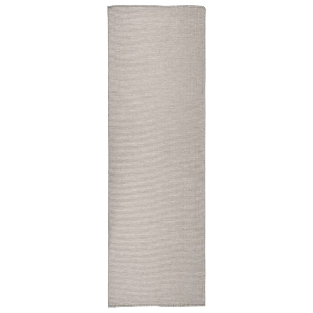 Outdoor Flatweave Rug 80x250 cm Taupe