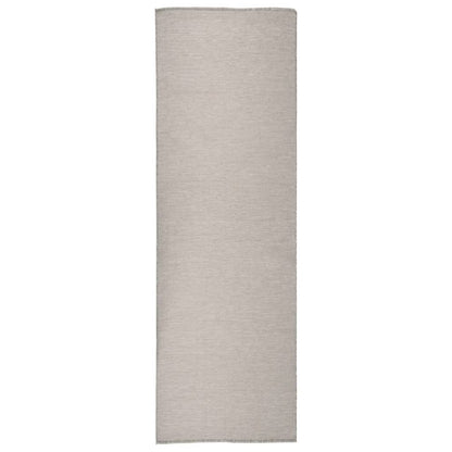 Outdoor Flatweave Rug 80x250 cm Taupe