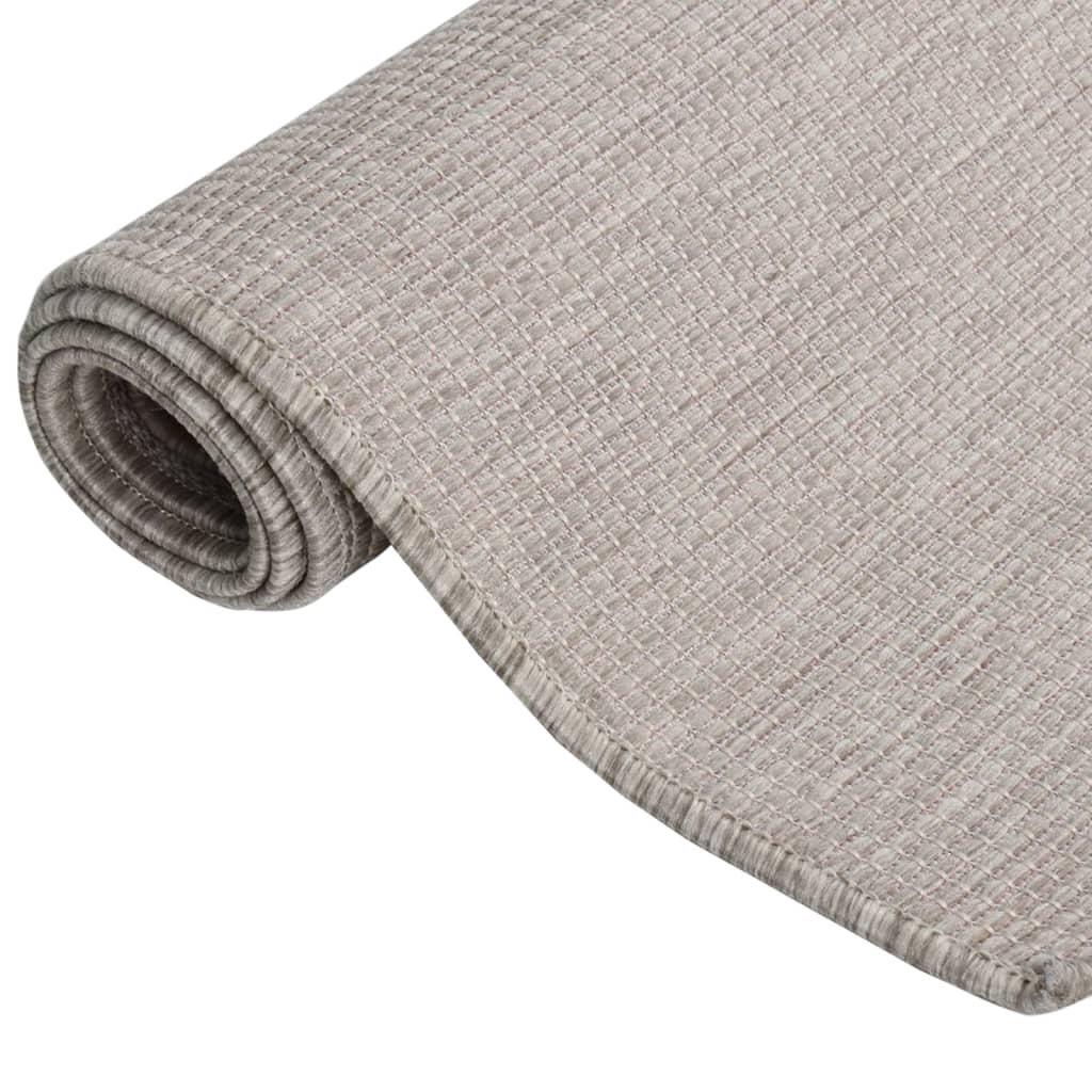 Outdoor Flatweave Rug 80x250 cm Taupe