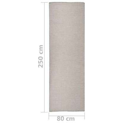 Outdoor Flatweave Rug 80x250 cm Taupe