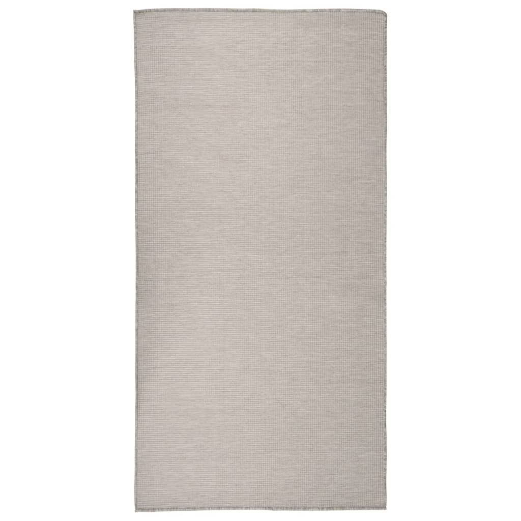 Outdoor Flatweave Rug 100x200 cm Taupe