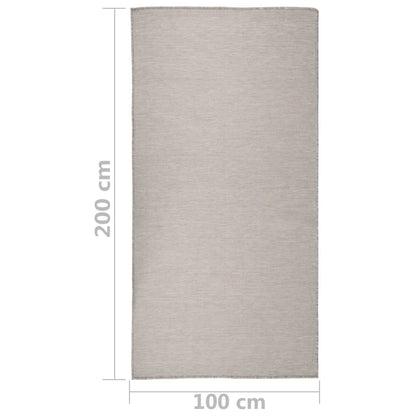 Outdoor Flatweave Rug 100x200 cm Taupe