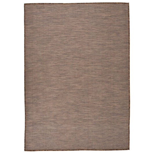 Outdoor Flatweave Rug 140x200 cm Brown