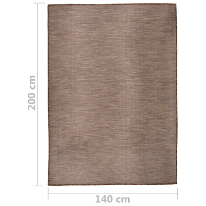 Outdoor Flatweave Rug 140x200 cm Brown