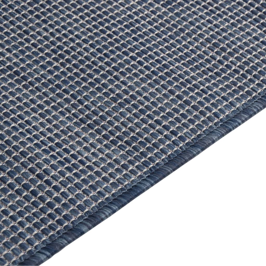 Outdoor Flatweave Rug 140x200 cm Blue