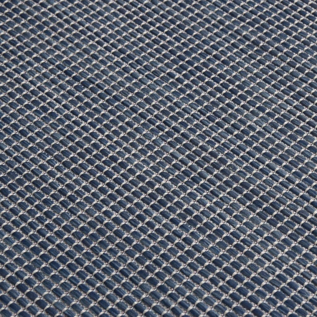 Outdoor Flatweave Rug 140x200 cm Blue