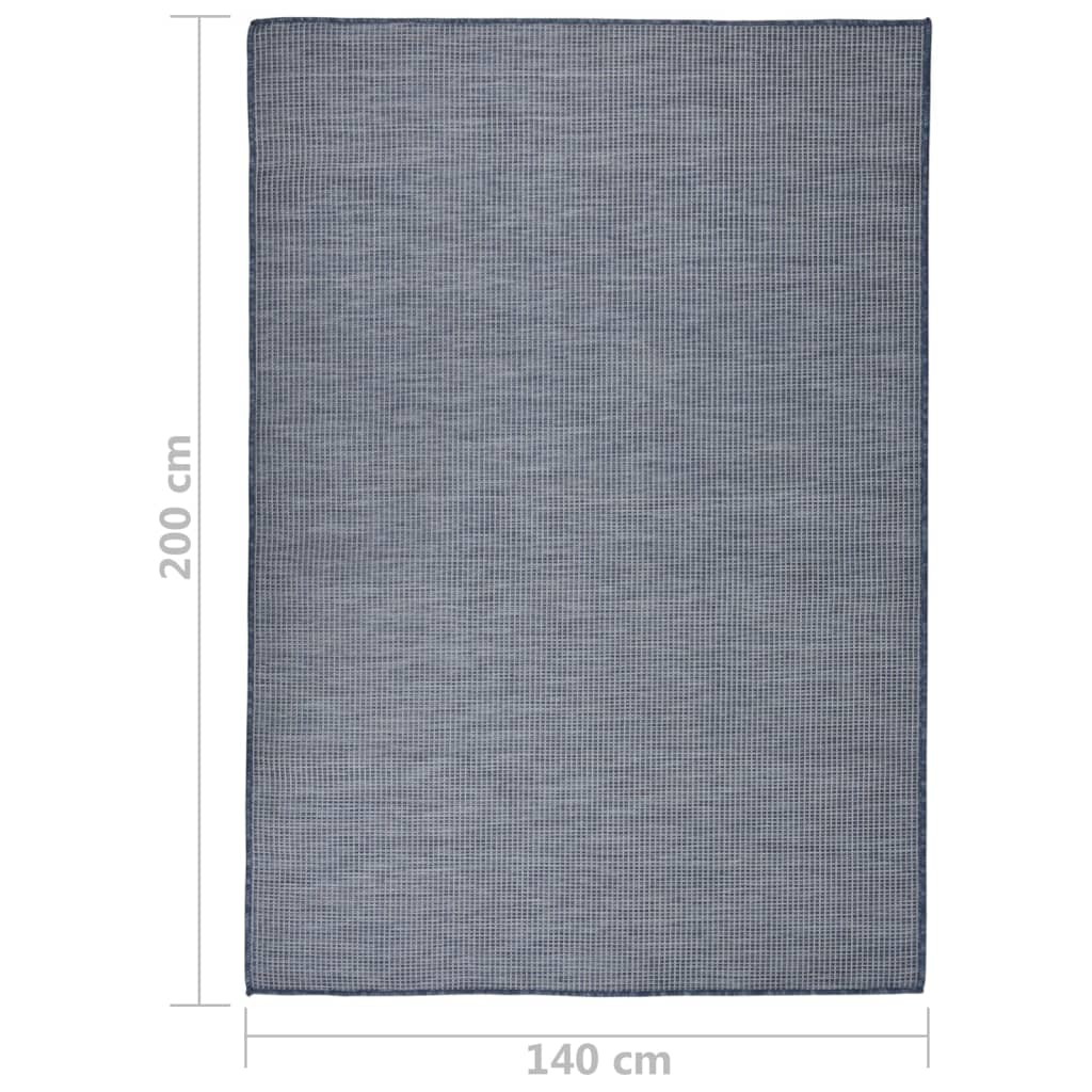 Outdoor Flatweave Rug 140x200 cm Blue