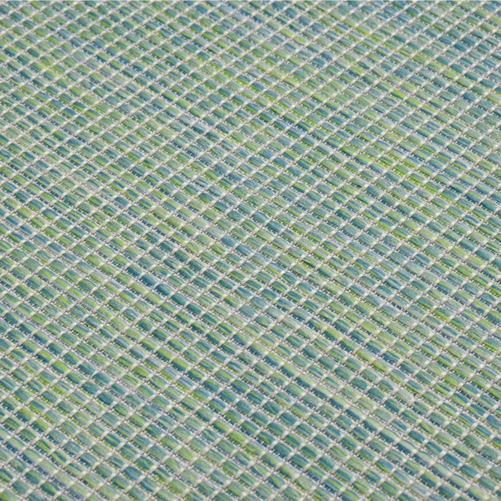 Outdoor Flatweave Rug 120x170 cm Turquoise