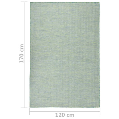 Outdoor Flatweave Rug 120x170 cm Turquoise