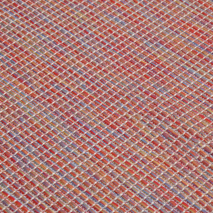 Outdoor Flatweave Rug 100x200 cm Red