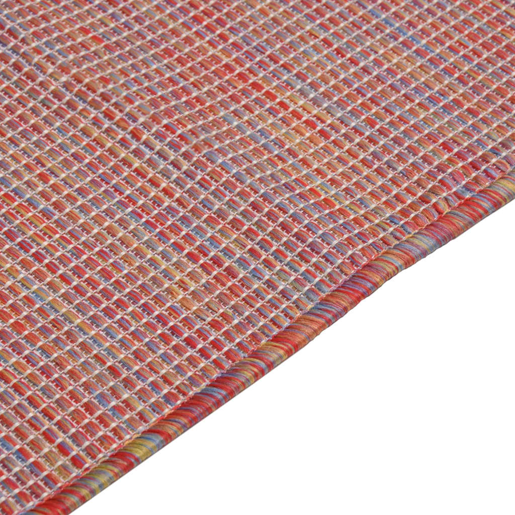 Outdoor Flatweave Rug 200x280 cm Red