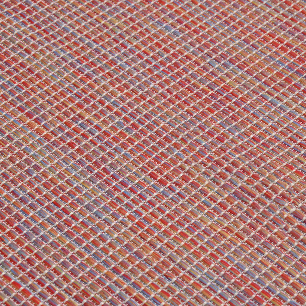 Outdoor Flatweave Rug 200x280 cm Red