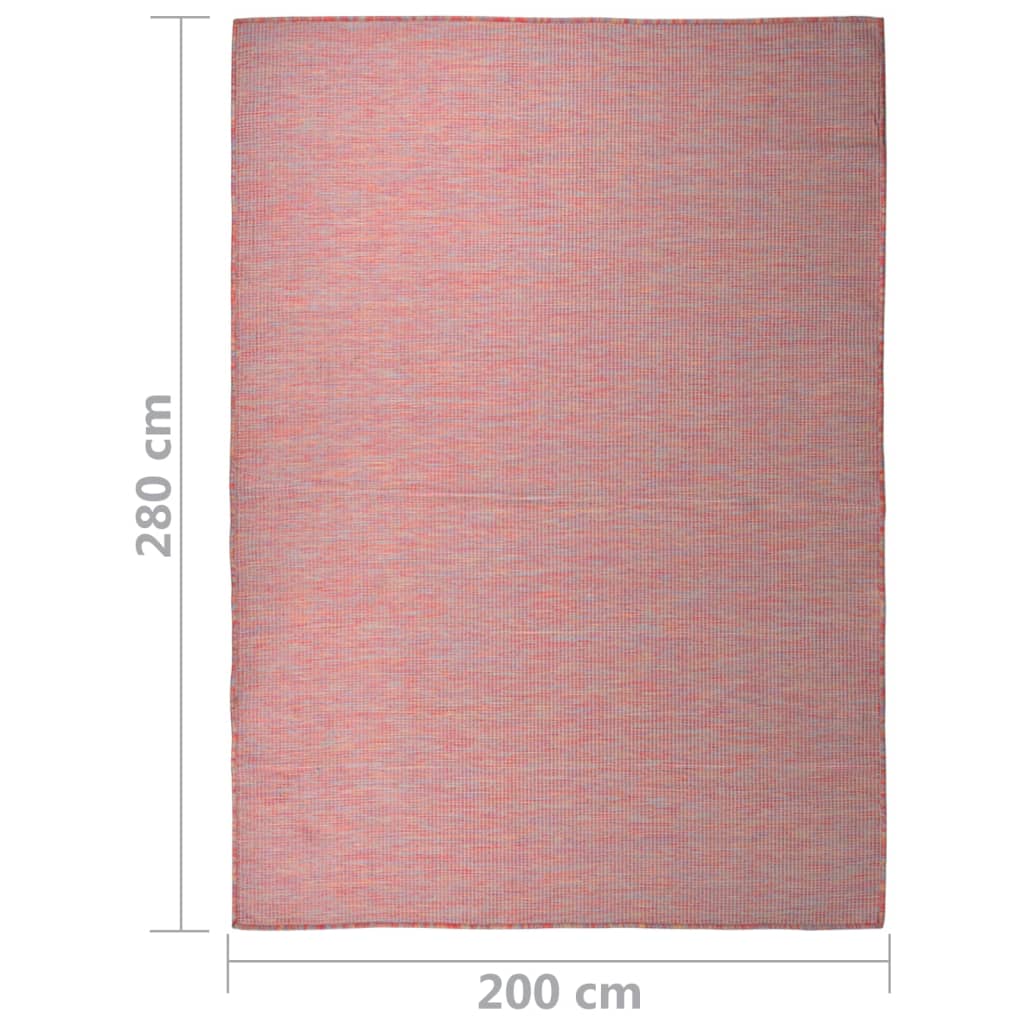 Outdoor Flatweave Rug 200x280 cm Red