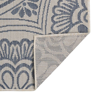 Outdoor Flatweave Rug 140x200 cm Blue Pattern