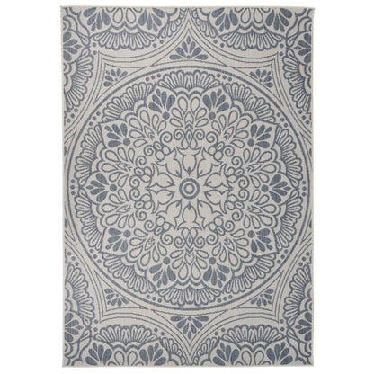 Outdoor Flatweave Rug 160x230 cm Blue Pattern