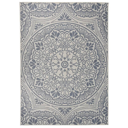 Outdoor Flatweave Rug 200x280 cm Blue Pattern