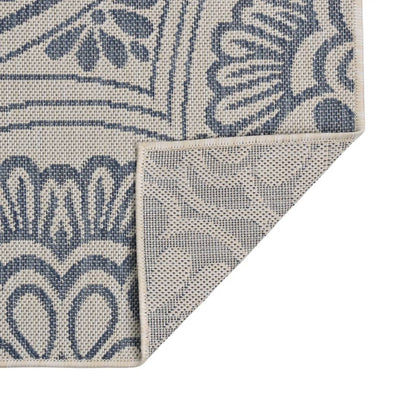 Outdoor Flatweave Rug 200x280 cm Blue Pattern